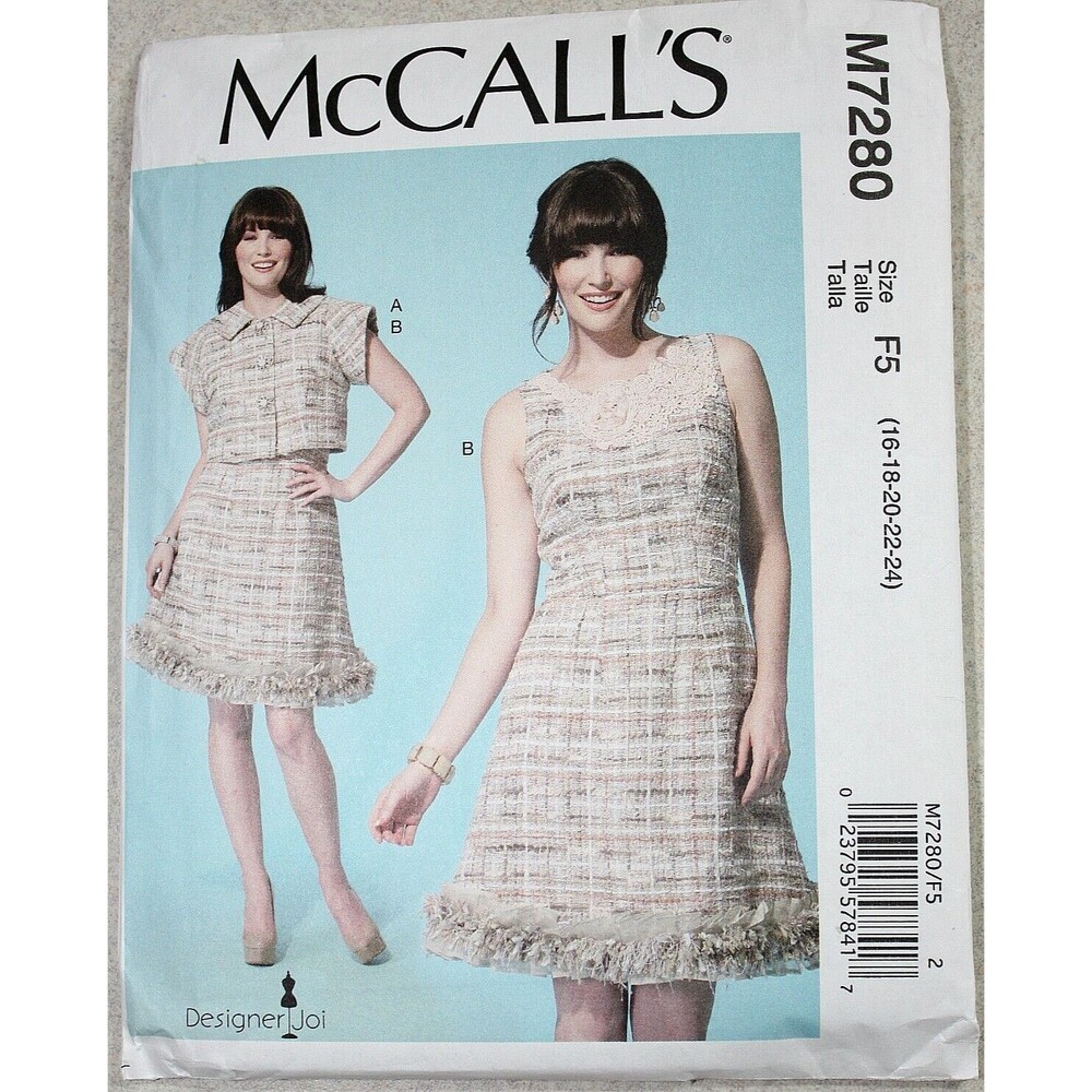 McCall's Sewing Pattern M7280 Misses' Jacket & Dress Sz. 16 / 18 / 20 / 22